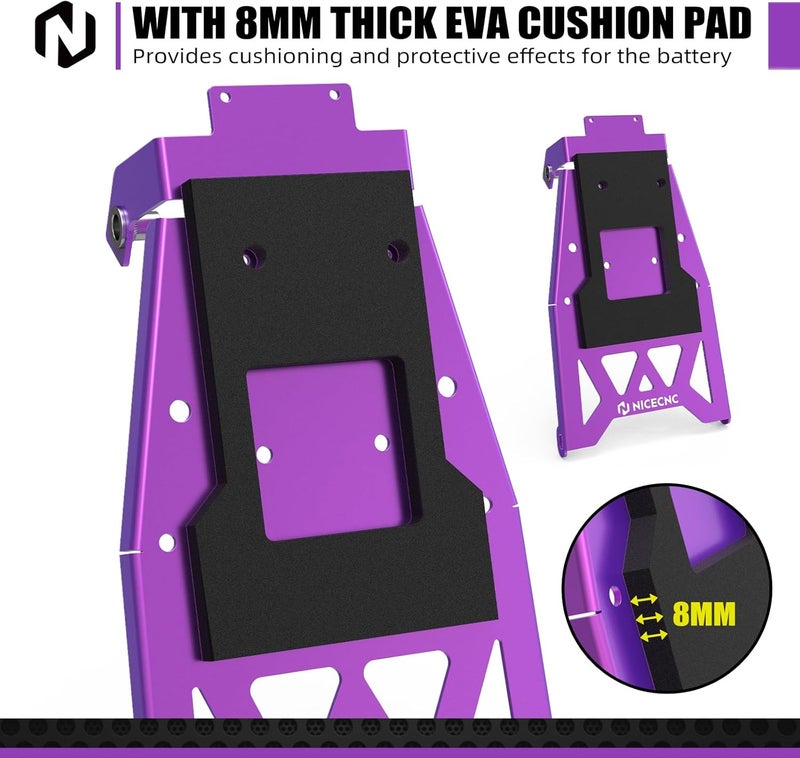 NICECNC Purple Battery Front Fender Plate Battery Guard Cover Protector Compatible with Surron light bee X/S/ L1E Compatible with Segway X160 X260 See Fitmnet - Image 4